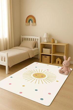  Parlak Kadife Kumaş Dijital Baskı Dot Kaymaz Tabanlı Çocuk ve Genç Odası Halısı H0626