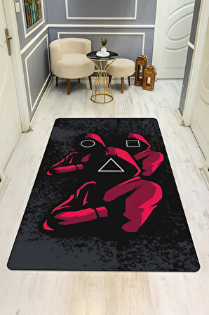  Parlak Kadife Kumaş Dijital Baskı Dot Kaymaz Tabanlı Çocuk ve Genç Odası Halısı H0533