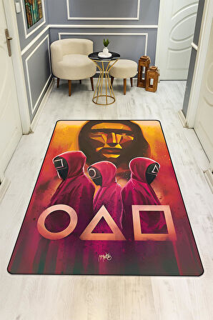  Parlak Kadife Kumaş Dijital Baskı Dot Kaymaz Tabanlı Çocuk ve Genç Odası Halısı H0536