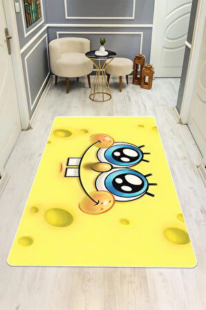  Parlak Kadife Kumaş Dijital Baskı Dot Kaymaz Tabanlı Çocuk ve Genç Odası Halısı H0468