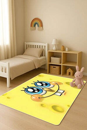  Parlak Kadife Kumaş Dijital Baskı Dot Kaymaz Tabanlı Çocuk ve Genç Odası Halısı H0468