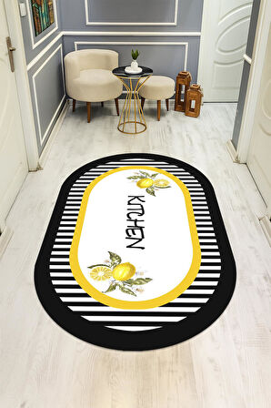  Parlak Kadife Kumaş Dijital Baskı Dot Kaymaz Tabanlı Mutfak Halısı H0300