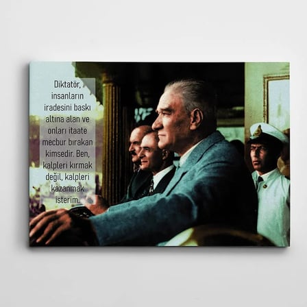 Atatürk Kalpleri Kazanmak Kanvas Tablo