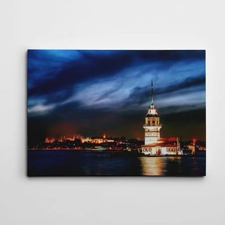 Kız Kulesi ve Gece Kanvas Tablo