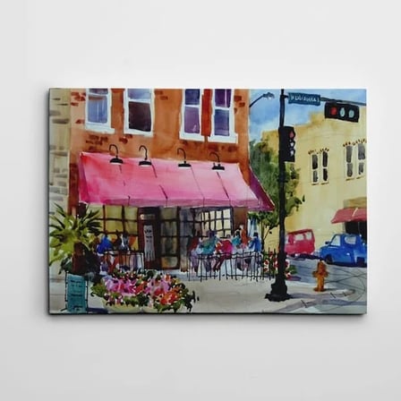 Cadde Suluboya Kanvas Tablo