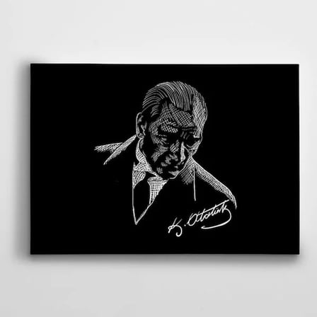 Atatürk Çizim Kanvas Tablo