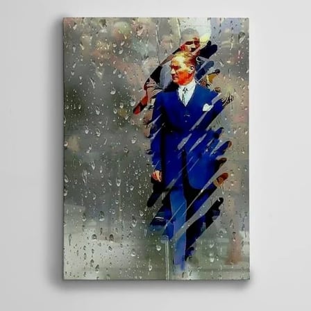 Atatürk ve Yağmur Kanvas Tablo