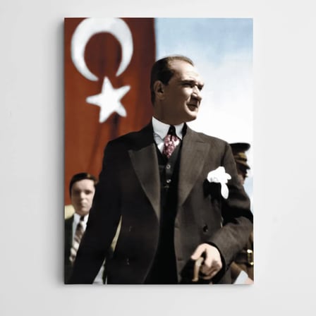 Türk Bayrağı ve Atatürk Kanvas Tablo