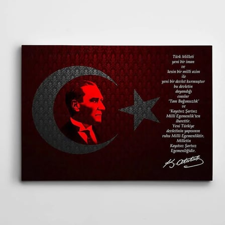 Atatürk Tam Bağımsızlık Kanvas Tablo