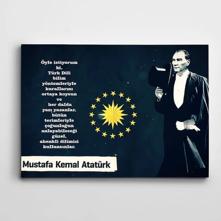Atatürk Türk Dili Kanvas Tablo