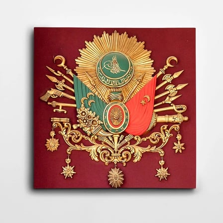 Osmanlı İmparatorluğu Arması Kare Kanvas Tablo