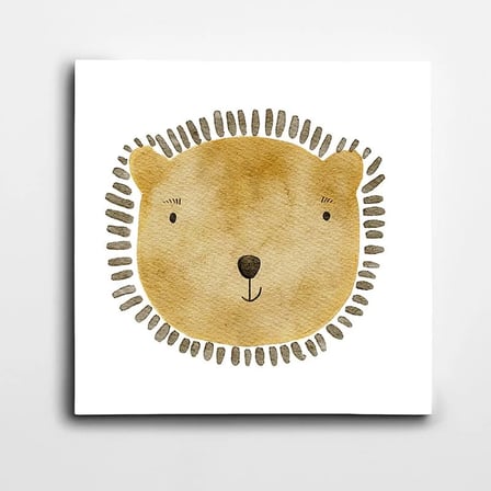 Aslan Minimal Kare Kanvas Tablo
