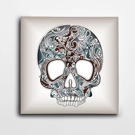 Desenler Kurukafa Kare Kanvas Tablo