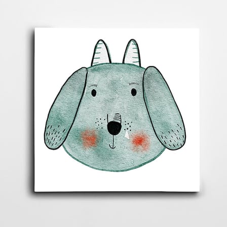 Köpek Minimal Kare Kanvas Tablo
