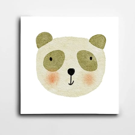 Panda Minimal Kare Kanvas Tablo