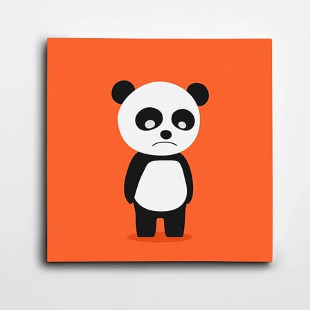 Sevimli Panda Kare Kanvas Tablo