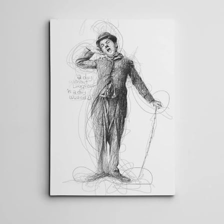 Charlie Chaplin Çizim Kanvas Tablo