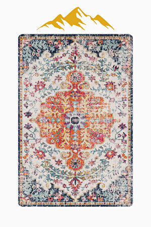 Parlak Kadife Kumaş Dijital Baskı Vintage Desenli Dot Kaymaz Tabanlı Halı H0099