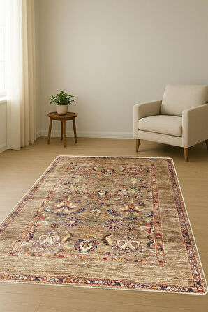  Parlak Kadife Kumaş Dijital Baskı Vintage Desenli Dot Kaymaz Tabanlı Halı H0101