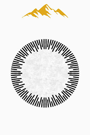  Yuvarlak Dijital Baskı Çerçeveli Modern Desenli Dot Kaymaz Tabanlı Halı H0313