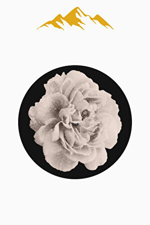  Yuvarlak Dijital Baskı Gül Desenli Dot Kaymaz Tabanlı Halı H0314