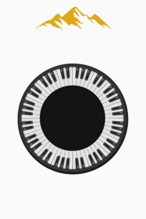 Piano Desenli Yuvarlak Dijital Baskı Kaymaz Tabanlı Halı H0333