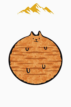 Kedi Desenli Yuvarlak Dijital Baskı Kaymaz Tabanlı Halı H0394