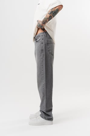 Erkek Washed Baggy Pantolon Koyu Gri
