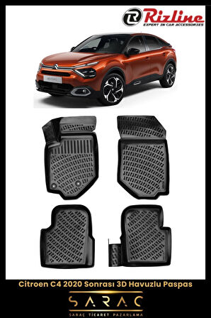 Rizline Citroen C4 2023 Model 3D Havuzlu Paspas