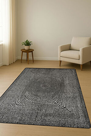 Modern Desenli Dijital Baskı Kaymaz Taban Halı H1120