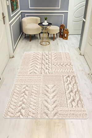 Modern Desenli Dijital Baskı Kaymaz Taban Halı H1121