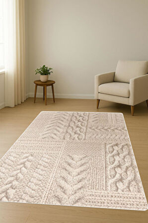 Modern Desenli Dijital Baskı Kaymaz Taban Halı H1121