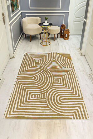 Modern Desenli Dijital Baskı Kaymaz Taban Halı H1127