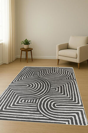 Modern Desenli Dijital Baskı Kaymaz Taban Halı H1128