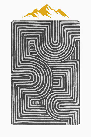 Modern Desenli Dijital Baskı Kaymaz Taban Halı H1128