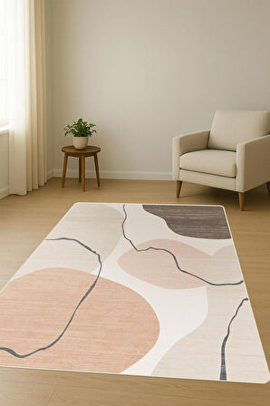 Modern Desenli Dijital Baskı Kaymaz Taban Halı H1131