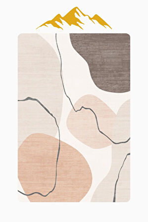 Modern Desenli Dijital Baskı Kaymaz Taban Halı H1131