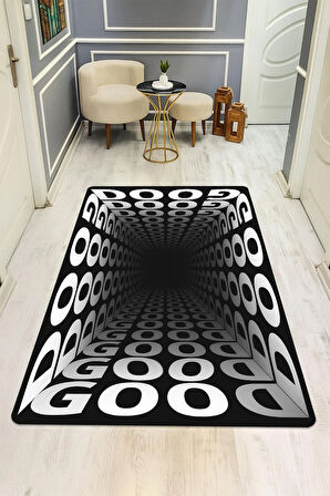 Modern Desenli Dijital Baskı Kaymaz Taban Halı H1111