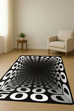 Modern Desenli Dijital Baskı Kaymaz Taban Halı H1111