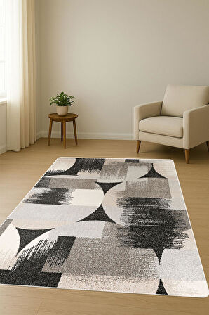 Modern Desenli Dijital Baskı Kaymaz Taban Halı H1117