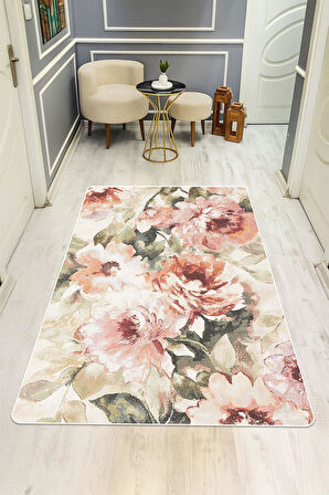 Modern Desenli Dijital Baskı Kaymaz Taban Halı H1118