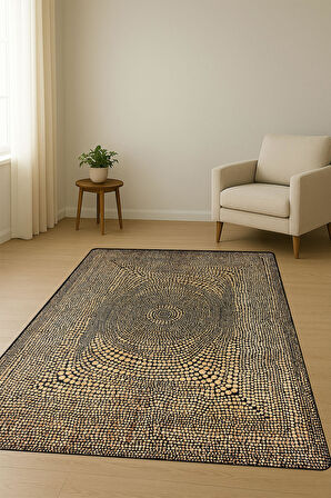 Modern Desenli Dijital Baskı Kaymaz Taban Halı H1119