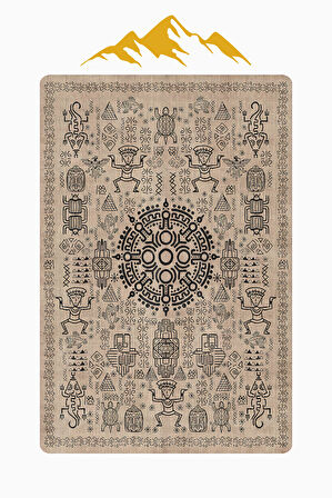 Modern Desenli Dijital Baskı Kaymaz Taban Halı H1091