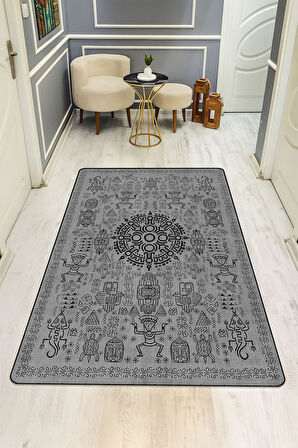 Modern Desenli Dijital Baskı Kaymaz Taban Halı H1092