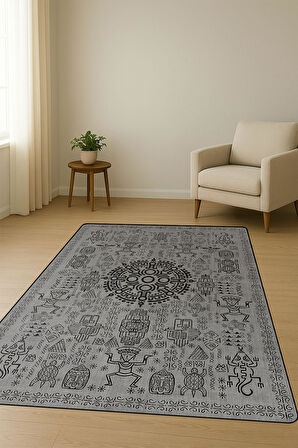 Modern Desenli Dijital Baskı Kaymaz Taban Halı H1092