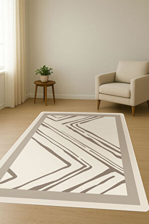 Modern Desenli Dijital Baskı Kaymaz Taban Halı H1093