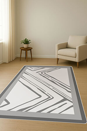 Modern Desenli Dijital Baskı Kaymaz Taban Halı H1094