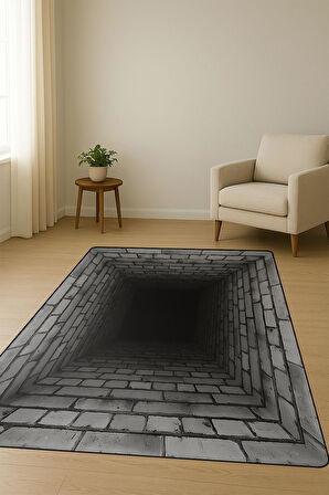 Modern Desenli Dijital Baskı Kaymaz Taban Halı H1095