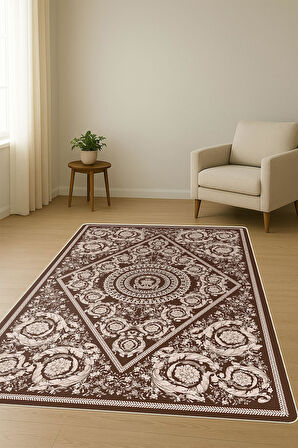 Modern Desenli Dijital Baskı Kaymaz Taban Halı H1097