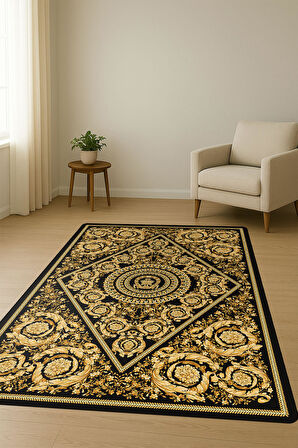 Modern Desenli Dijital Baskı Kaymaz Taban Halı H1098